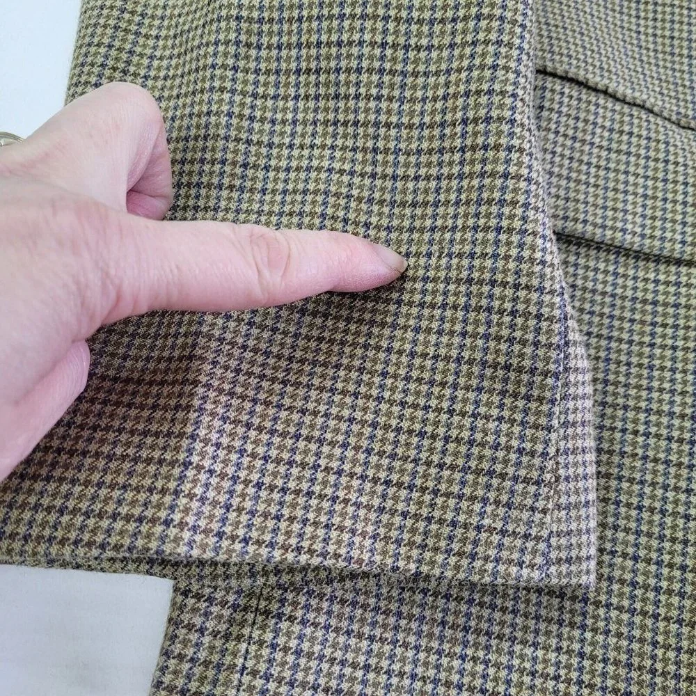 Ralph Lauren Blazer‎ Mens 46L Silk/Wool Houndstooth 2-Button Lined Sportcoat